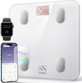 FITINDEX Smart Scale for Body Weight, Scale with BMI, Body Fat, Muscle Mass, Bluetooth,13 Body Composition Analyzer, Sync APP, Digital Bathroom, 400lb, White