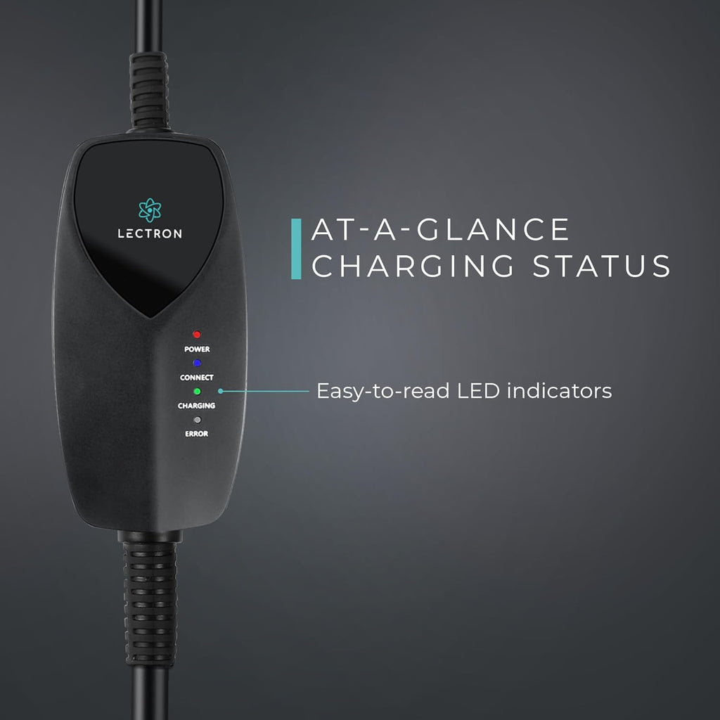 Lectron Level 1 Tesla Charger (WiFi) with App Control - 12 Amp, 120V, NEMA 5-15 Plug, 16ft Extension Cable NACS Connector, Portable Home Electric Car EV Charger for All Tesla/NACS EVs