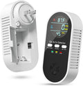 5-in-1 Gas Leak Detector & Carbon Monoxide Detectors Plug in, Portable Carbon Monoxide Detector with Brightness & Volume Adjustment Temperature & Humidity, Battery Backup for Home/RV/Travel