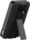 myCharge CliqLuxe+ 10,000mAh Wireless Magnetic Power Bank - Qi2.2 25W Ultra-Fast Wireless Charging | Built-in Wall Plug & Stand | 20W PD USB-C Port | Digital Battery Display | Premium Black Fabric
