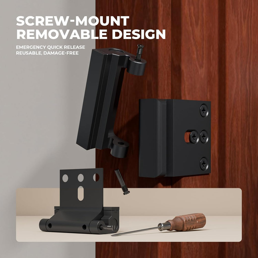 6 Pack Home Security Door Reinforcement Lock, Childproof Safety Door Lock Latch Stopper, Removable Screw-Mounted, Prevent Home Unauthorized Entry, Aluminum Construction, Withstands 800 lbs