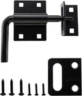 HOME MASTER HARDWARE Heavy Duty Slide Bolt Gate Latch, Sliding Bolt Door Latch Gate Lock Hardware with Padlock Hole, 2 in 1 Barrel Bolt Latch for Wooden Fence/Shed Door/Yard Door/Barn Door, Black