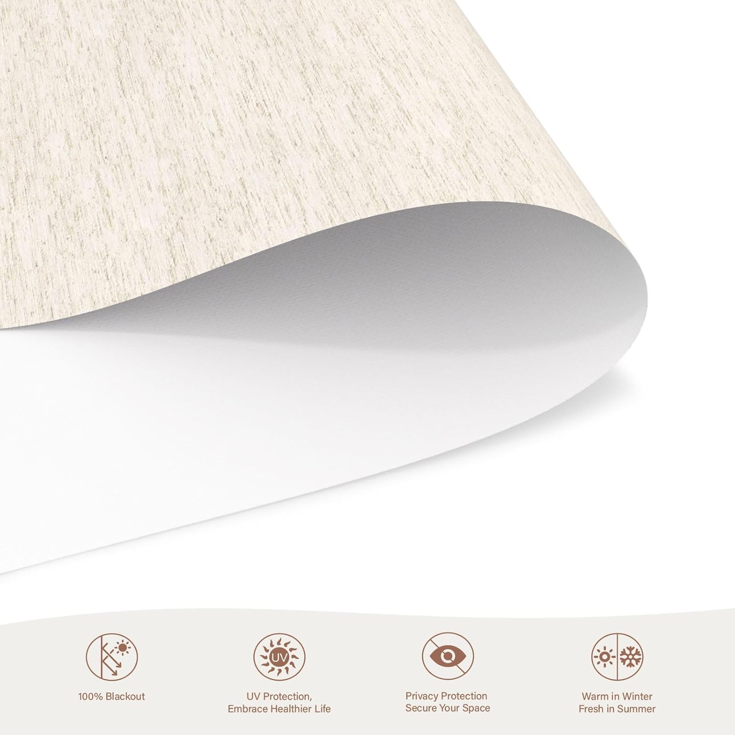 Motorized Roller Blinds with Remote, 100% Blackout Automatic Roller Shades for Bedroom, Bathroom, and Living Room, Customized Size, Lake Ripple Beige