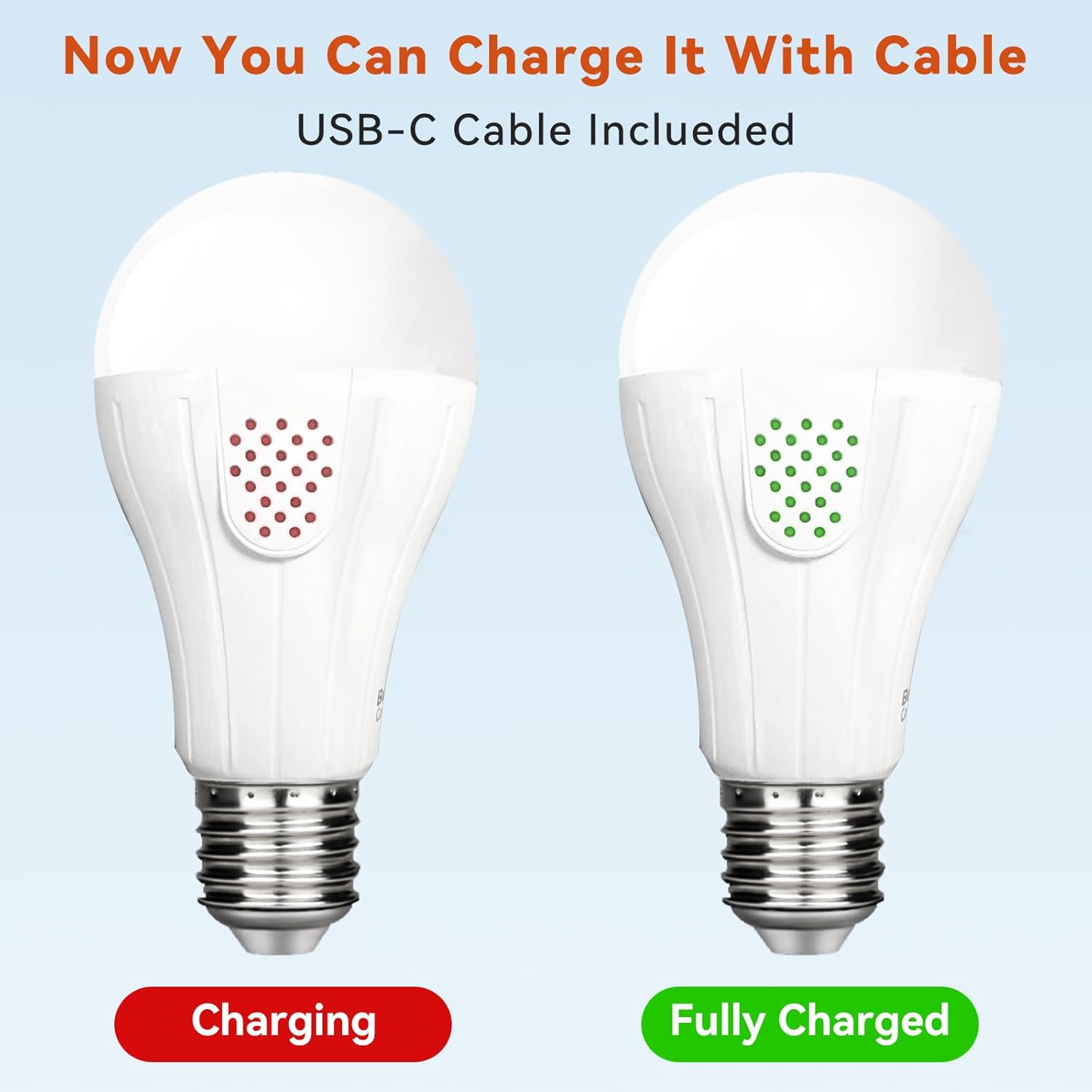 Neporal MagicGlow Rechargeable Light Bulbs with Remote, 3 Colors Shift + Stepless Dimmable Battery Powered LED Bulbs, USB Rechargeable, A19 Emergency LED Light Bulbs, 15W, Up to 24 Hours