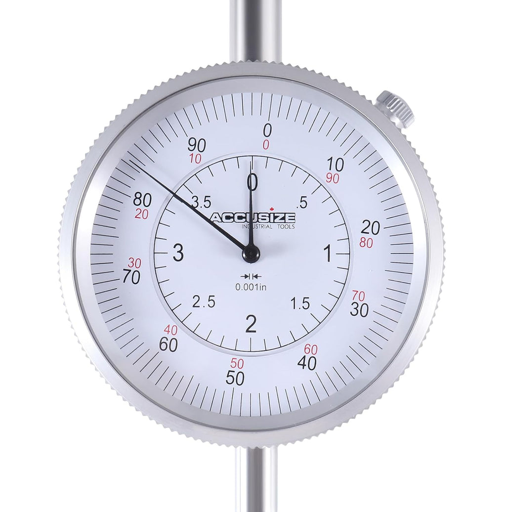 Accusize Industrial Tools - 0-4'' x 0.001'' Dial Indicator with Back Lug, P900-S105