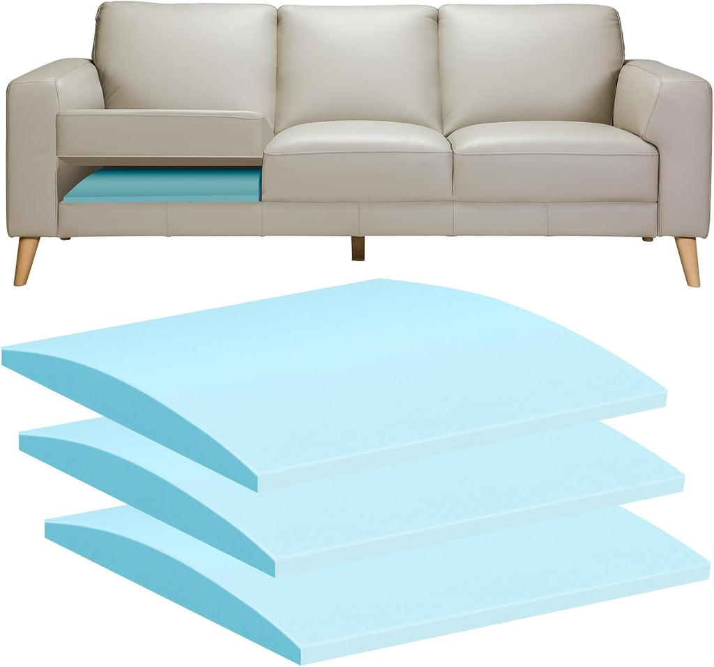 Couch Cushions Support for Sagging Seat -20"X 20"Curved Foam Sofa Cushion Support Board,Blue Couch Supporterfor Under The Cushions,Set of 3
