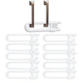 Vmaisi 10 Pack Baby Sliding Cabinet Locks - Adjustable U Shaped Child Safety Locks,Childproof Latches for Kitchen Bathroom Storage Cupboards Doors, Handles and Knobs White (10)