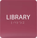 6" X6" Library Sign - ADA Compliant Tactile Graphics Grade 2 Braille Text Acrylic Wall Sign - Quiet zone, Information Convey, Group Study Room Door Signs for Office, School, Home
