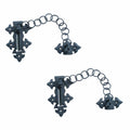 Renovators Supply Manufacturing Door Latches Slide Latch Bolt 5 in. Black Wrought Iron Colonial Chain Type Door Guard Extra Security Rust Resistant Privacy Latches with Hardware,Pack of 2
