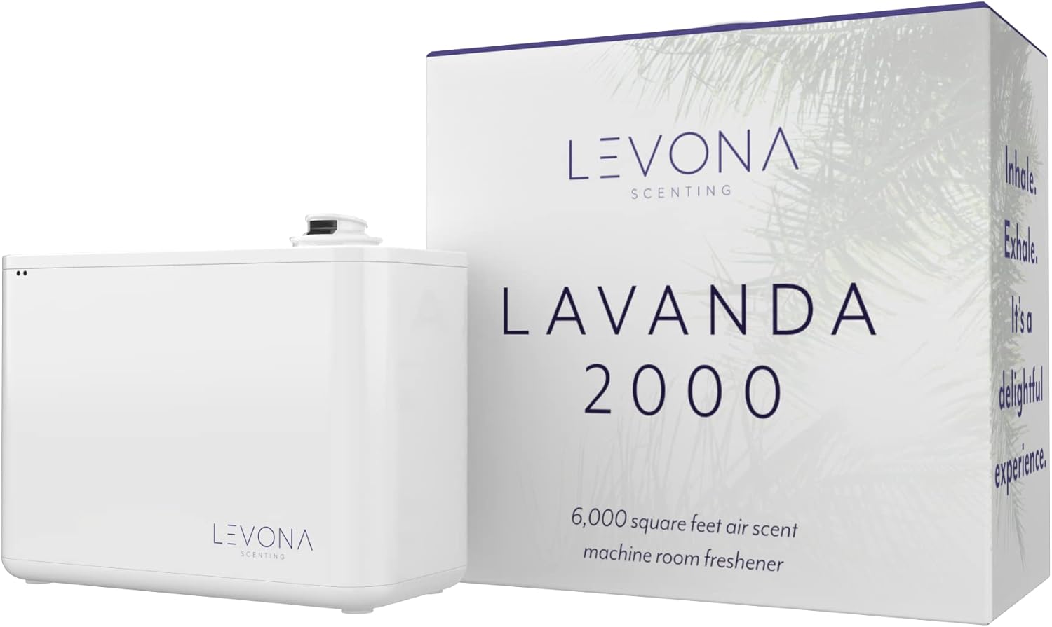 LEVONA SCENT Machine Lavanda: Up to 6000 SQFT HVAC Diffuser- Waterless Scent Air for Office, Hotel & Home Diffuser - Fragrance + Remote Control App Lavanda 2000