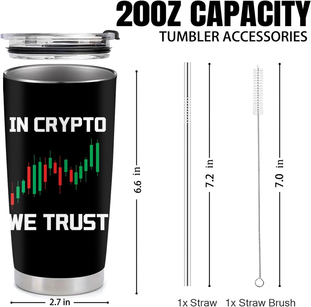 Crypto Gifts for Men - Crypto Stainless Steel Vacuum Insulated Tumbler 20 Oz