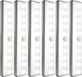 6 Pack LED Motion Sensor Lights, 10 LED Closet Battery Operated Lights, Stick-On Anywhere Magnetic Night Light Bar, Led Safe Light Indoor for Closet Stairs Wardrobe