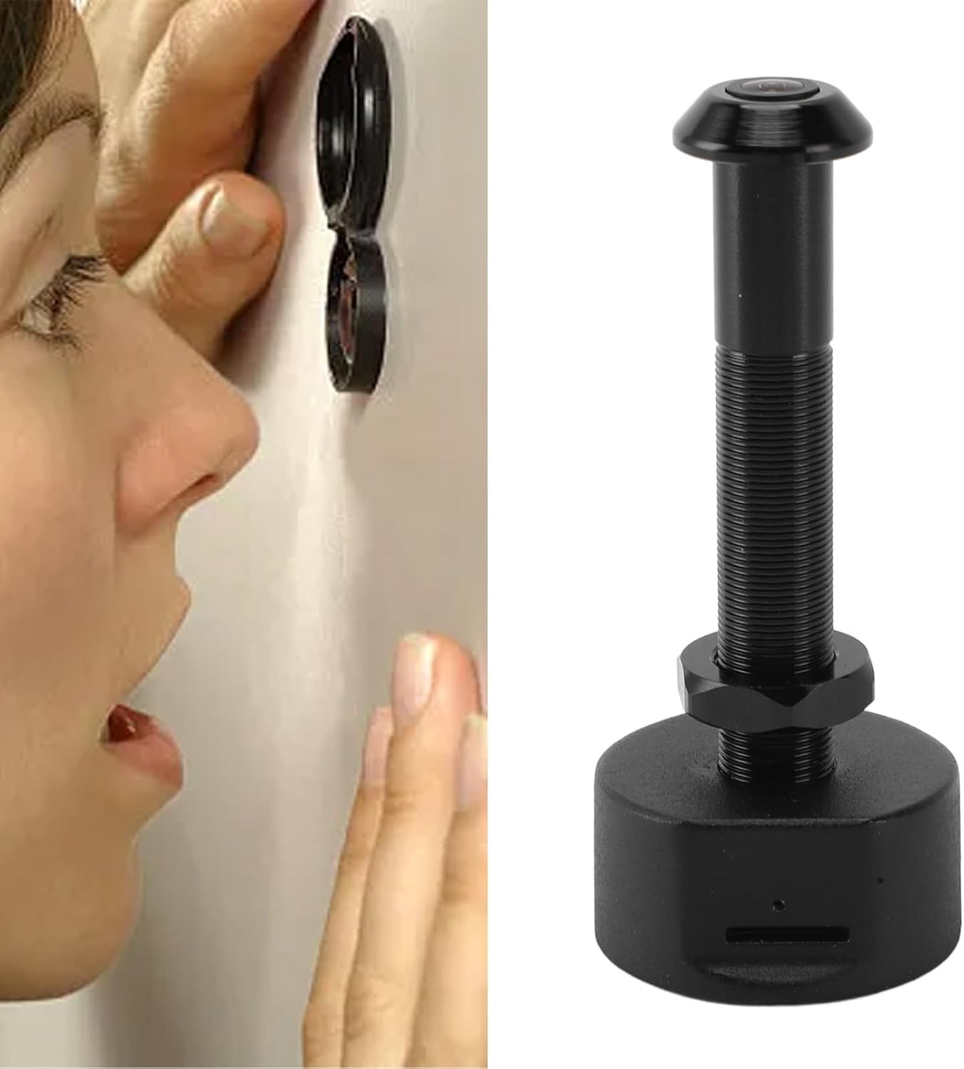 Diyeeni 1080P Peephole Camera, 150° Wide Angle Door Eye Hole Cameras for Home, Aluminum Cordless Door Viewer Camera with APP, Cloud & TF Card Storage (Black)
