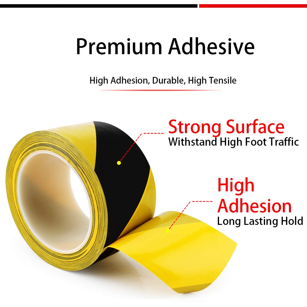 APT Premium White and Green Striped Vinyl Floor Safety Marking Tape, Excellent for Hazard Caution& Warning, Social Distancing, Warehouse & Gym Floor (2 Inch x 108 ft)