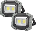 OTYTY LED Work Light 2-Pack, 30W 1500LM Portable Rechargeable Flood Lights with Magnetic Base, 4200mAh Battery for Outdoor, Camping, Hiking, Emergency, Car Repairing, Job Site Lighting (W840 Grey)