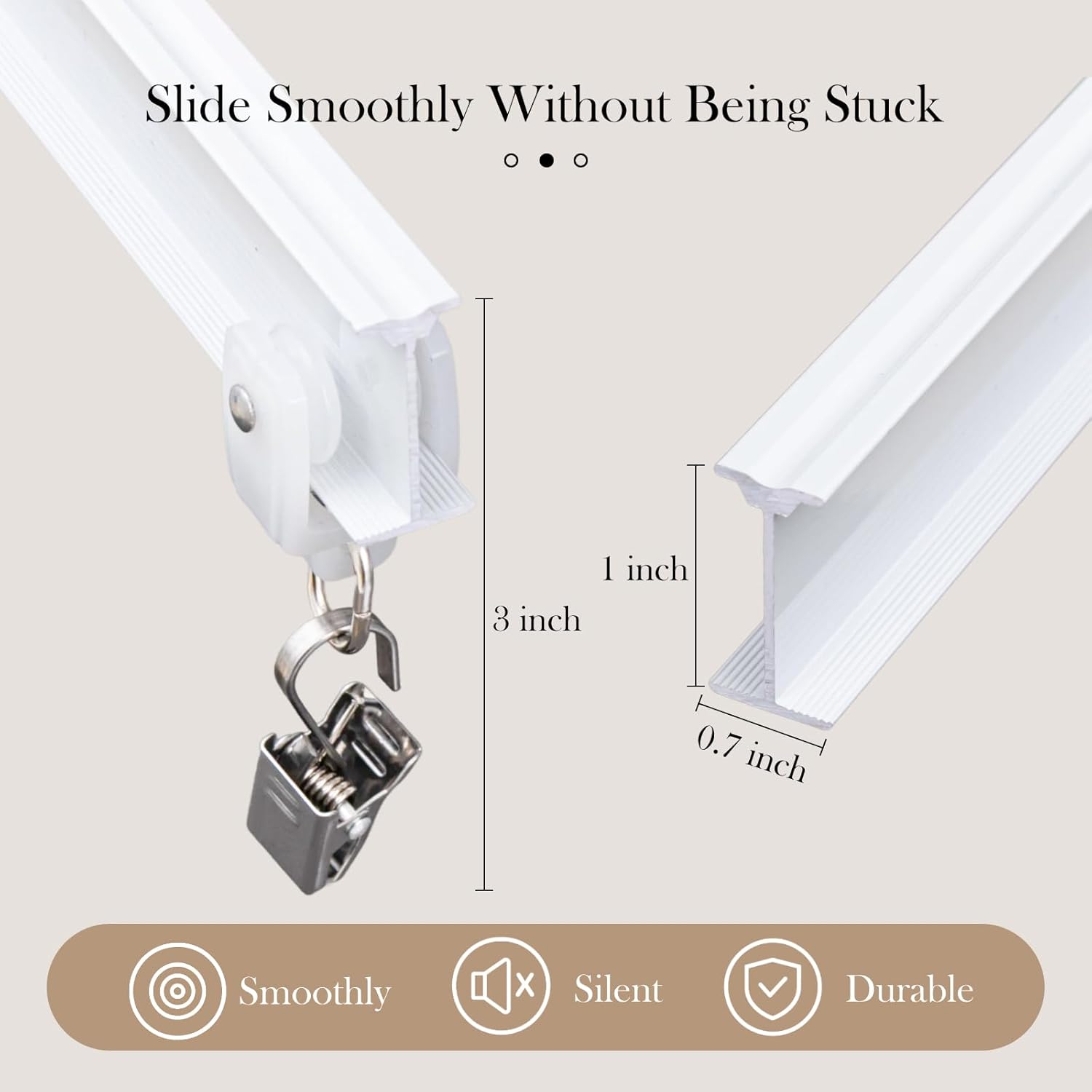 Flexible Ceiling Curtain Tracks, Ceilings Track for Curtains, Aluminum Curtains Track Ceilings Mount,Wall Mount Curtain Rail, Ceiling Curtain Rod, Sliding Curtain Tracks with Clips (White 12FT)