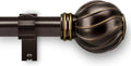 Brown Curtain Rods for Windows 48 to 84 Inch 7/8" Diamete Heavy Duty Adjustable Window Curtain Rod with Decorative Finials for Farmhouse Bedroom Living Room Kitchen Outdoor