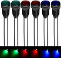 6pcs Red/Blue/Green LED Indicator Pilot Light AC/DC 12-24V Mounting Hole Size 10mm(Flame Retardant Plastic Shell)
