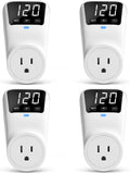 BSEED Surge Protector, 1800W Wall Surge Protector for Refrigerator, TV, PC, Home Appliance, Voltage Regulator with LED Display Screen, Adjustable Voltage Protector, 15A, 120V, 4 Pack