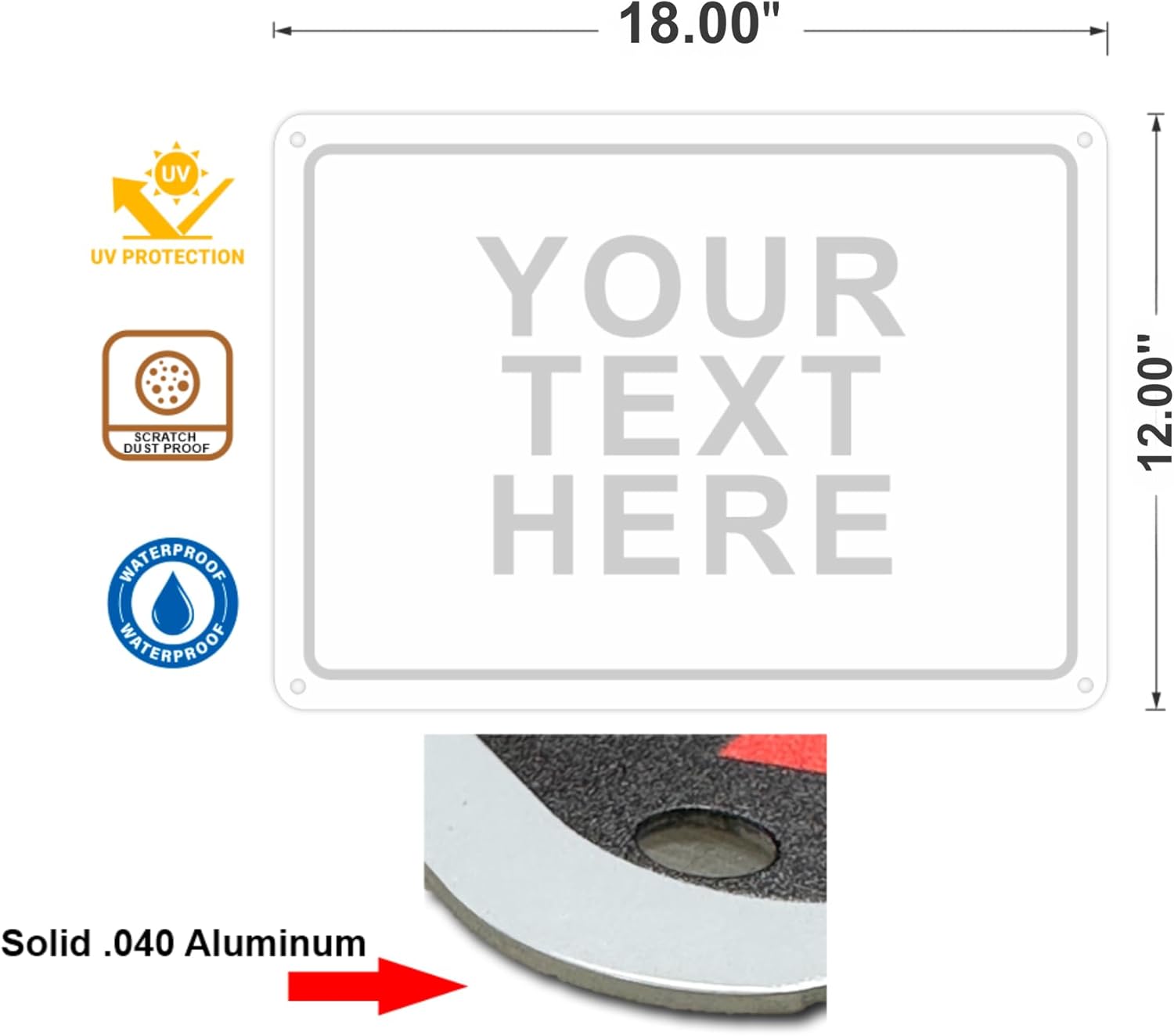 Custom Signs Outdoor Metal for Home Office Business, Personalized, Door, Porch, Delivery, Man Cave, Shop, Garage, Street. For Outside or Inside Use. Our Metal Signs Are UV Printed Solid Aluminum Solid, 18x12 in