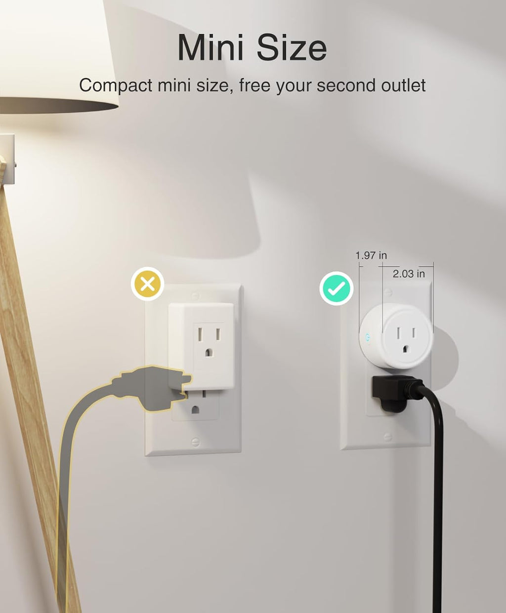 GHome Smart Plug Mini, WiFi Smart Outlet Plug Works with Alexa and Google Home, Timer Outlet with APP Control, Smart Plugs Only Supports 2.4GHz Network, No Hub Required, ETL FCC Listed, White