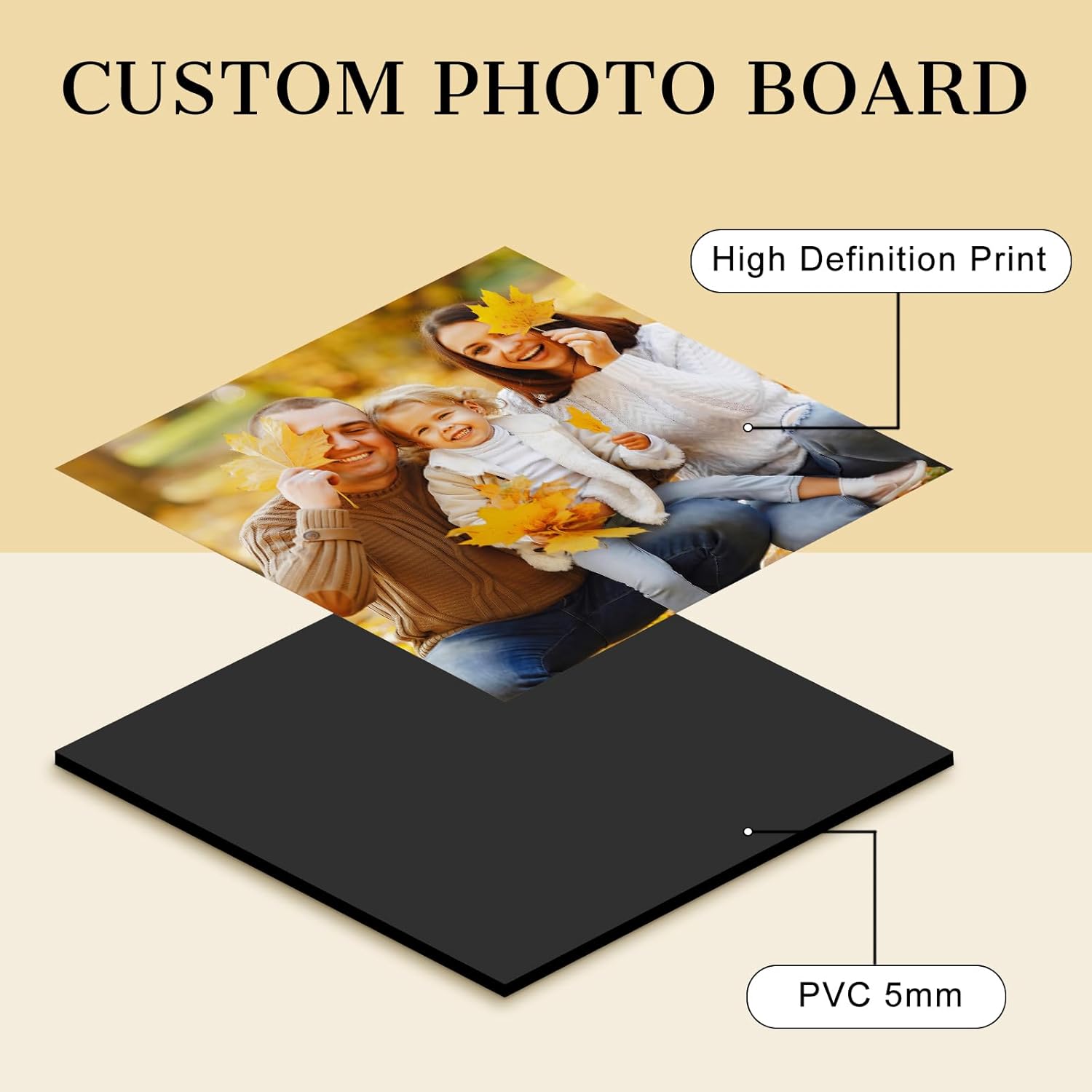 Custom Photo Frame with Stand, Personalized Picture Display, MDF and Wood Construction, Desktop Decor, Multiple Designs, Customizable Gift for Family and Friends