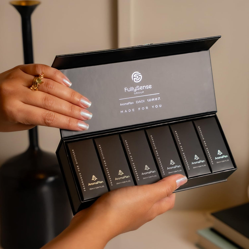 AromaPlan Home Luxury Scents, Hotel Premium Collection Set- 5 Star Hotel Collection- Natural, Non-Toxic Cold Air Diffuser Oil - Gift Ready, Diffuser Oils Scent (6 Pack/ 0.85 fl.oz (25 ml)