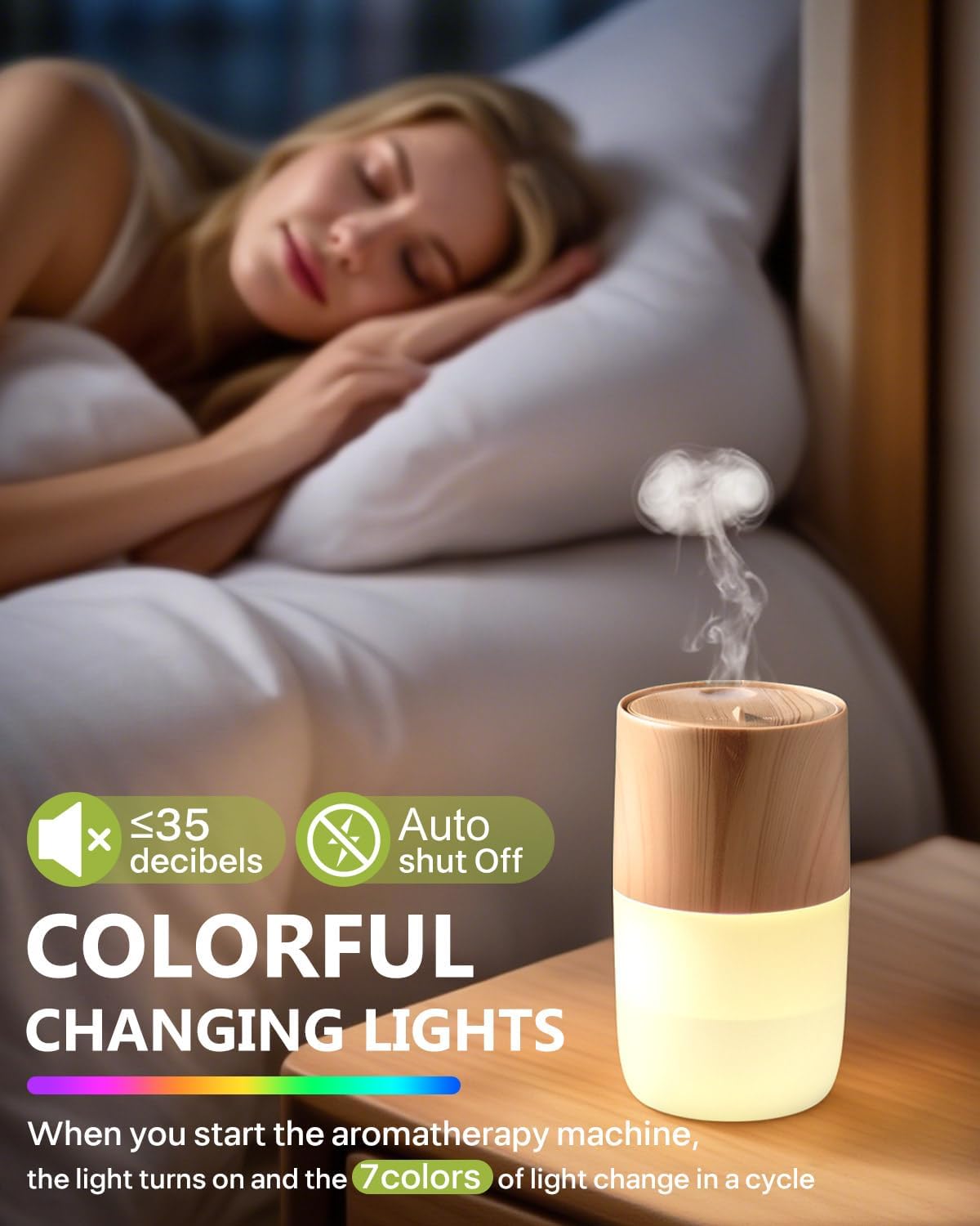 Essential Oil Diffuser, 300ml Ultrasonic Humidifier with 7 Colors, Jellyfish Mist Mode, Quiet Aromatherapy Humidifier, Waterless Auto Off Diffuser Decorative Gift for Home, Office, Yoga