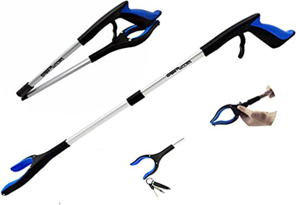 Grabber Reacher Tool - 32” Reacher Grabber Tool with Strong Magnetic and Swivel Head - Heavy Duty Pick Up Stick Grabbers for Seniors, Trash, Surgery Recovery Must Haves Gifts(Blue)