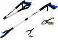 Grabber Reacher Tool - 32” Reacher Grabber Tool with Strong Magnetic and Swivel Head - Heavy Duty Pick Up Stick Grabbers for Seniors, Trash, Surgery Recovery Must Haves Gifts(Blue)
