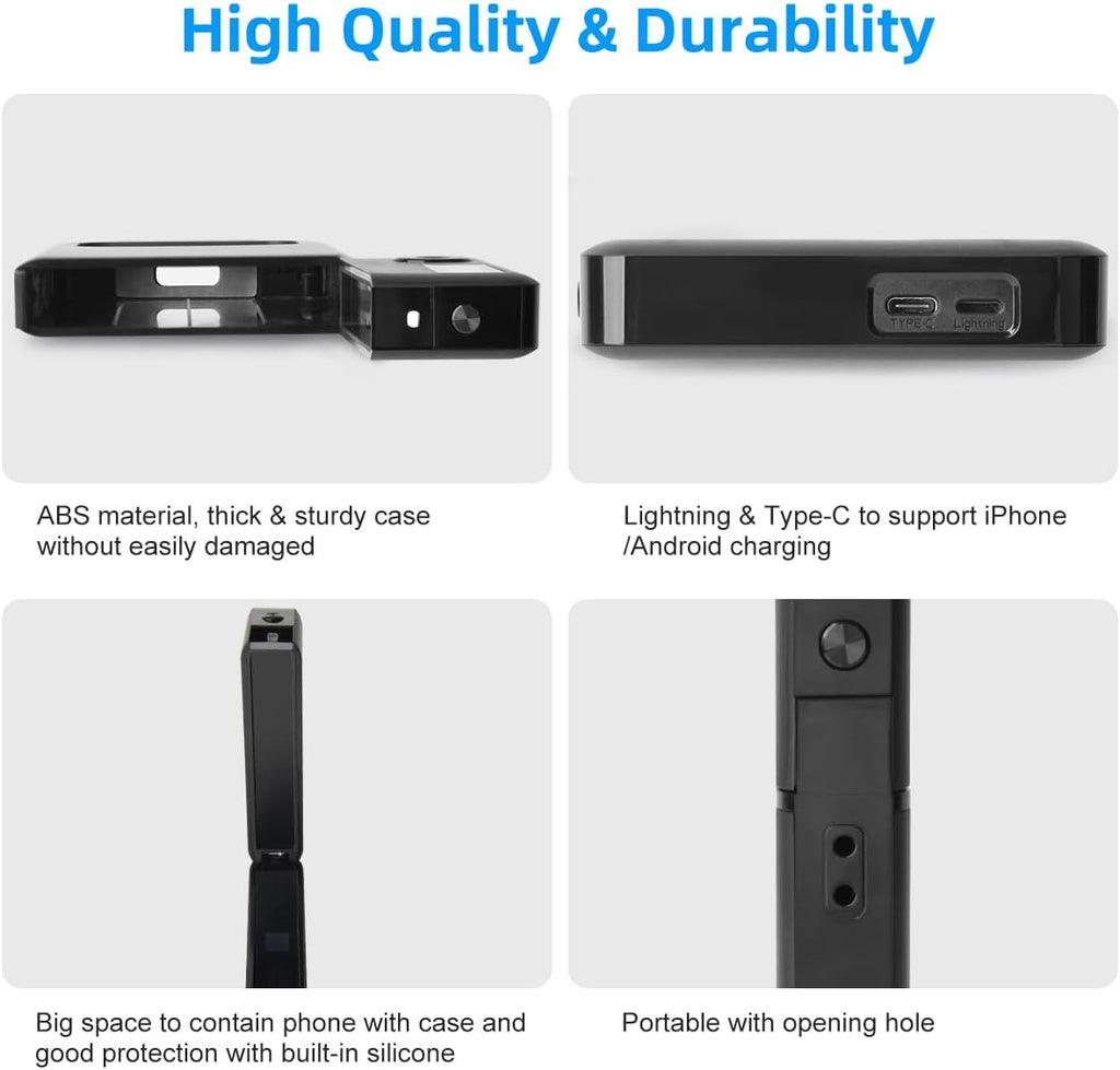 Phone Lock Box with Timer,Phone Lock Box,90 Days of Continuous Use,Quiet Mode,2 Charging Ports,Excessive Games,Mobile Phone Addiction