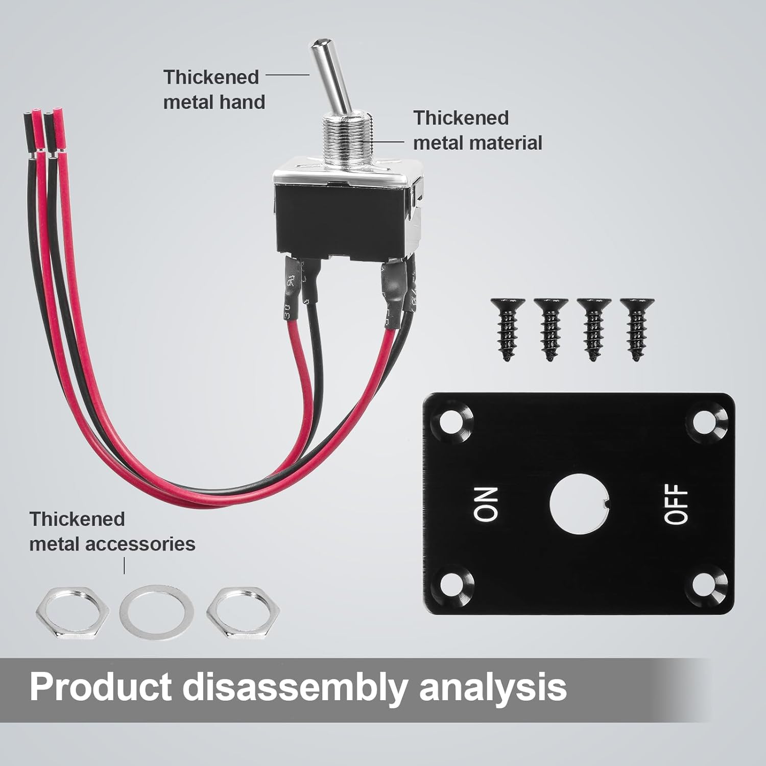 Button Switch Rocker Switch Toggle Switch Four Pin Two Position ON/Off Prewired Power Transfer Switch with Mounting Plate,Waterproof Cap.