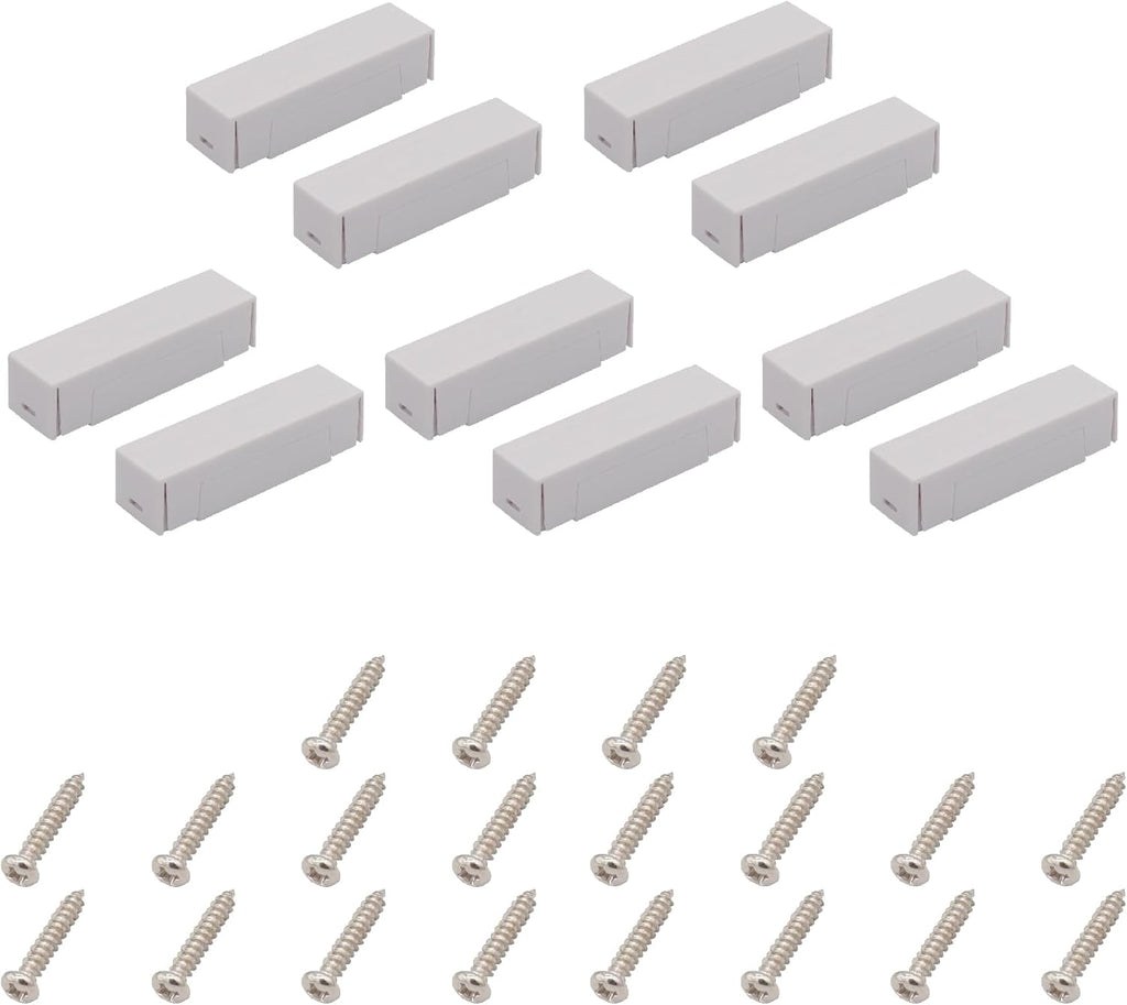 5Pcs Magnetic Reed Switch Wired Surface Mount Normally Closed NC Contact Sensor Alarm Magnetic Door Switch with 2 Wires, ABS White, MC-44b