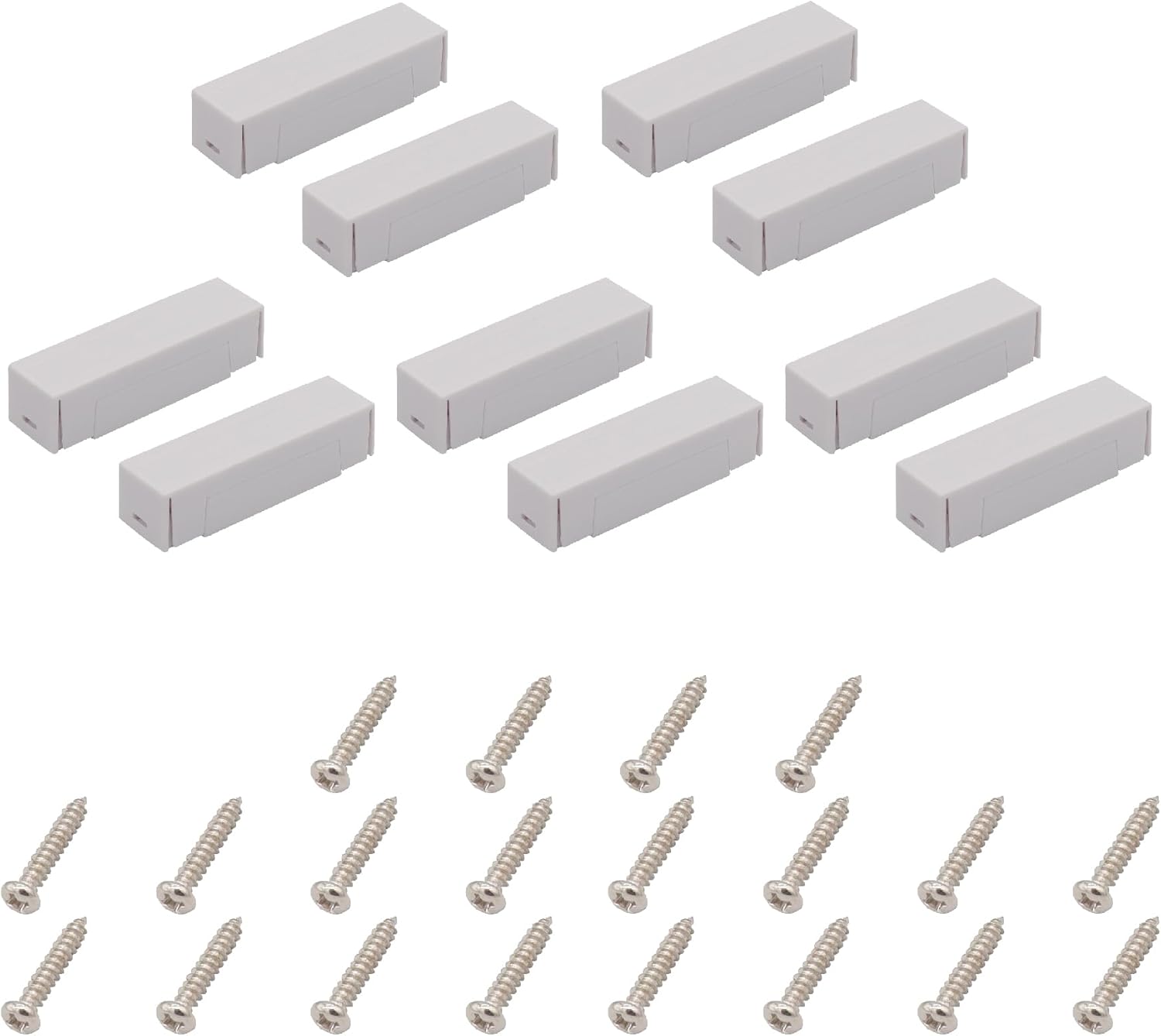 5Pcs Magnetic Reed Switch Wired Surface Mount Normally Closed NC Contact Sensor Alarm Magnetic Door Switch with 2 Wires, ABS White, MC-44b
