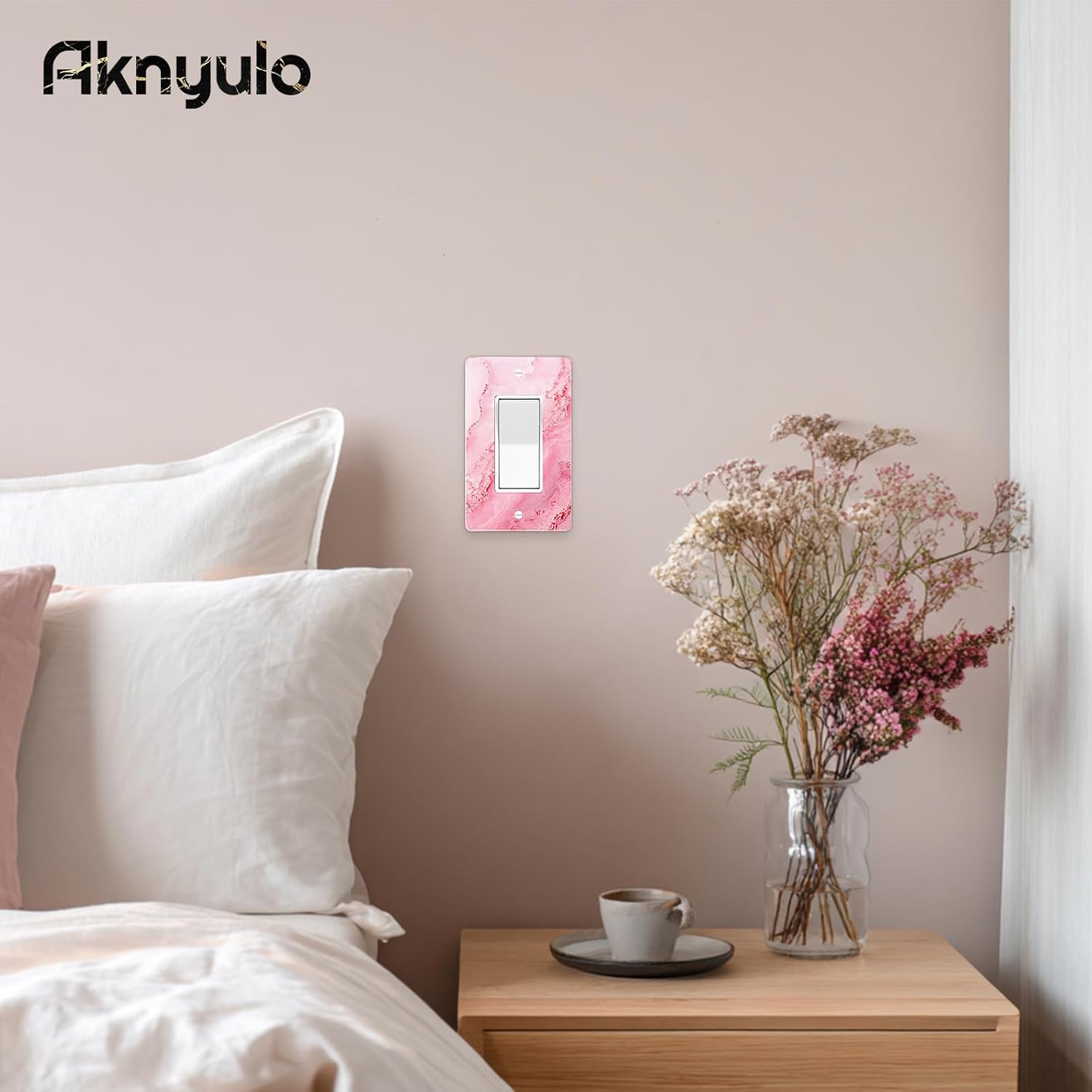 Abstract Pink Marble Design Acrylic Switch Plates & Outlet Covers Wall Plate Outlet Covers Decorative Light Switch Cover