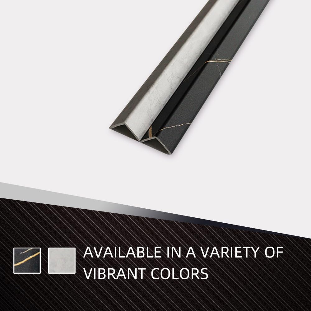 OUZUGIE 8-Pack 57 Inches, WPC Slat Wall Panel Trim,Corner Guard for High Grille (Gray Marble)