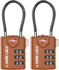 SURE LOCK TSA Compatible Travel Luggage Locks, Inspection Indicator, Easy Read Dials TSA Approved with Zinc Alloy