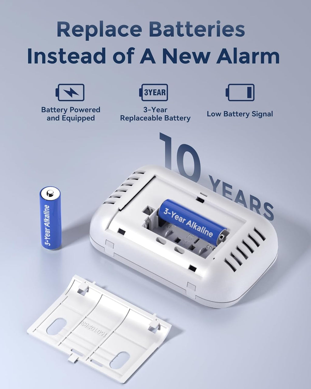 Ecoey Carbon Monoxide Detectors, 10-Year CO Detector with Human Alarm Sounds and Test Button, Carbon Monoxide Alarm with Electrochemical Technology and Low Battery Signal for Home, FJ127, 4 Packs