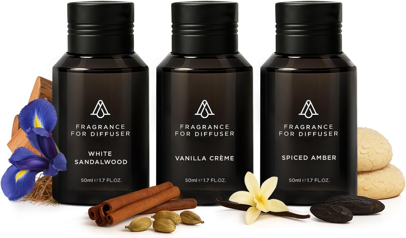 AromaPlan Scent Diffuser Oil Winter Collection- Luxury Fragrance Oil Diffuser-Home & Hotel Fragrance Oil -Non Toxic for Pet and Children-Made in USA-Gift Ready, 3 Pack/1.7 fl.oz, 50 ml Each