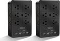 Surge Protector Nikleb, Wall Outlet with 4 USB Ports 5V 4.8A Total, 12 Multi Outlet Extender, Multiple USB Plug Adapter Wall Mount, Phone Chargier Organizer with Phone Holder, Heavy Duty