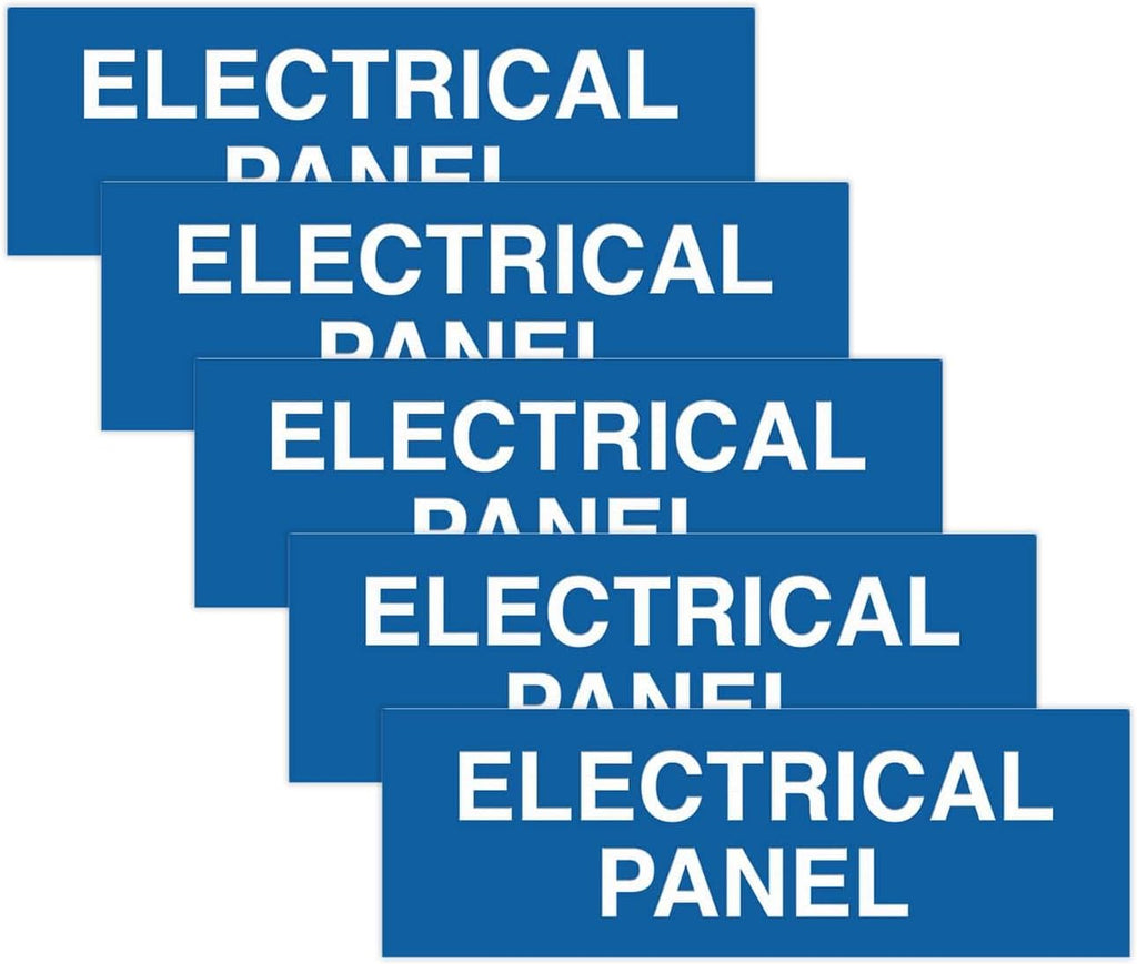 All Quality Basic Electrical Panel Sign - Fire Regulation Safety Compliance Sign - Blue - Small (5 Pack)