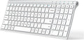 iClever BK10 Bluetooth Keyboard, Universal Bluetooth 5.1 Wireless Keyboard with Number Pad, Ergonomic Design, Multi-Device Compatibility, Stable Connection for Mac, iPad, iPhone, Android, Windows