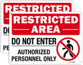T&R Large Restricted Area Do Not Enter Authorized Personnel Only Sign,2 Pack,14x10 Inches Rust Free .040 Aluminum,UV Protected, Waterproof, Weatherproof and Fade Resistant,6 Pre-drilled Holes