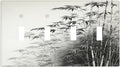 Light Switch Cover Plate Watercolor Vintage Ink Bamboo Forest Quad Toggle Wall Plates Decorative Switch Plates 4 Gang Outlet Covers Electrical Panel Cover Faceplate for Home Decor 4.5 X 8 IN
