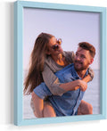 Renditions Gallery 11X14 Custom Photo Prints with Real Wood Picture Frames. Create Personalized Photos with Peel & Stick Photo Frames. Single, Blue Frame