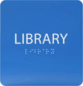 6" X6" Library Sign - ADA Compliant Tactile Graphics Grade 2 Braille Text Acrylic Wall Sign - Quiet zone, Information Convey, Group Study Room Door Signs for Office, School, Home