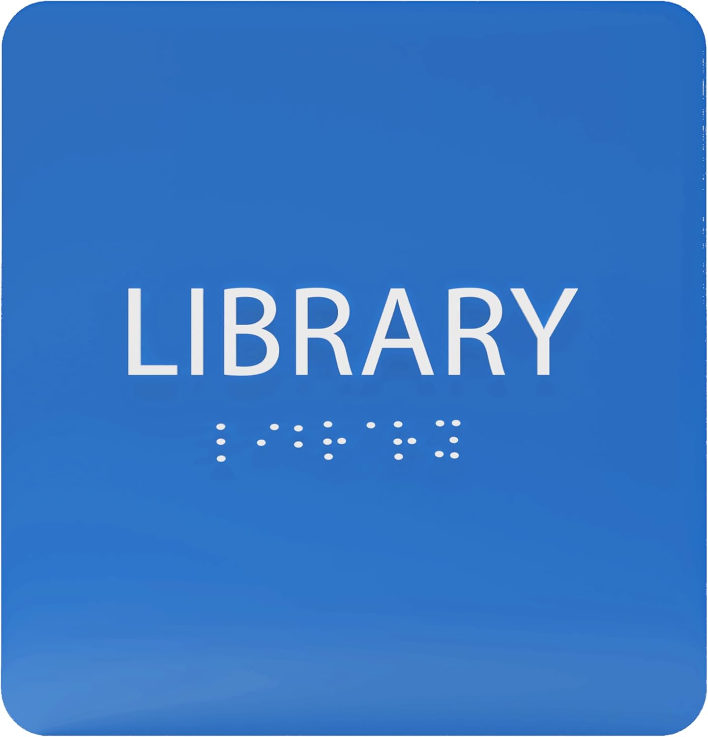 6" X6" Library Sign - ADA Compliant Tactile Graphics Grade 2 Braille Text Acrylic Wall Sign - Quiet zone, Information Convey, Group Study Room Door Signs for Office, School, Home
