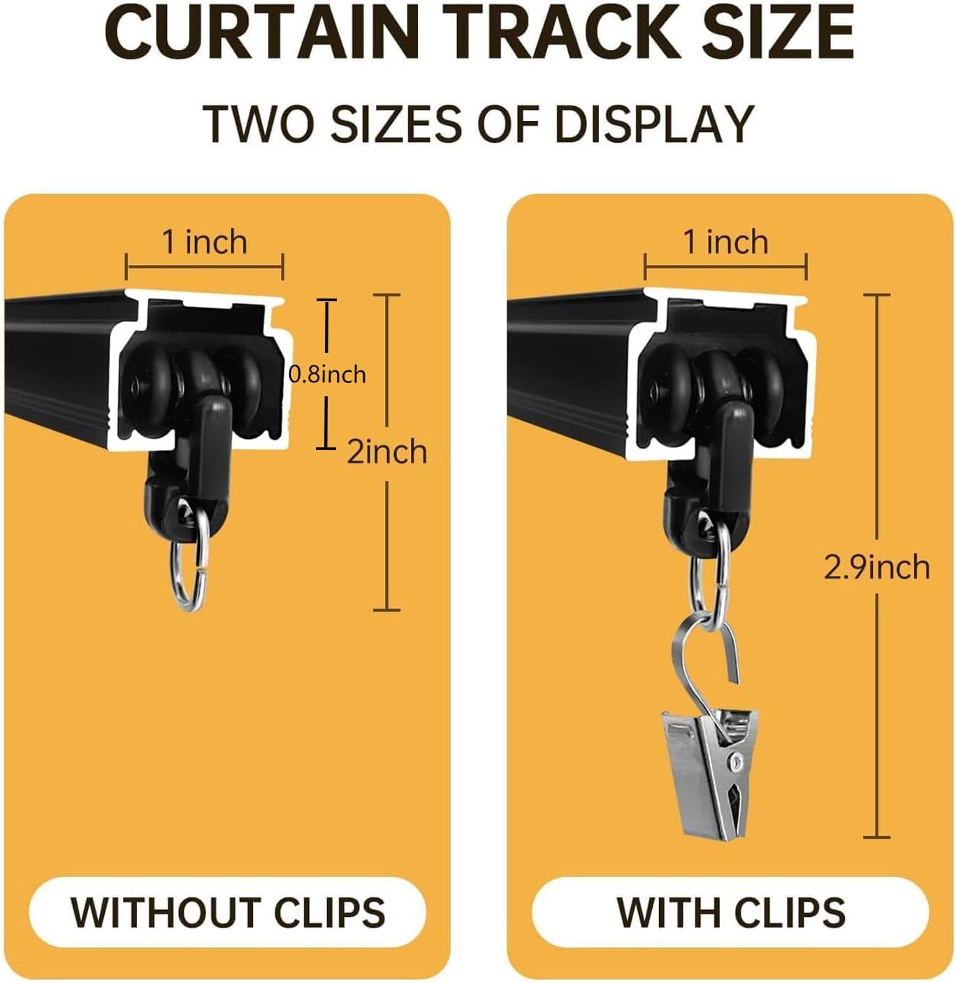 Ceiling Curtain Track Ceiling and Wall Mounted Heavy-Duty Curtains Rails Room Divider Curtains Shower RV Tracks Ceiling Sliding Curtain Rods with Clips,Black 9ft.