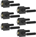 Asidrama 6 Pack Black Privacy Door Handles, Door Lever with Door Knobs Indoor for Bedroom or Bathroom, Heavy Duty Door Handles Interior with Locks for Left Right Sided Doors