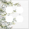 Decorative Outlet Covers Rustic Eucalyptus Leaves Green Leaf 2 Gang Wall Plate Double Duplex Light Switch Cover Switch Plate Covers for Country Bedroom Home Decor